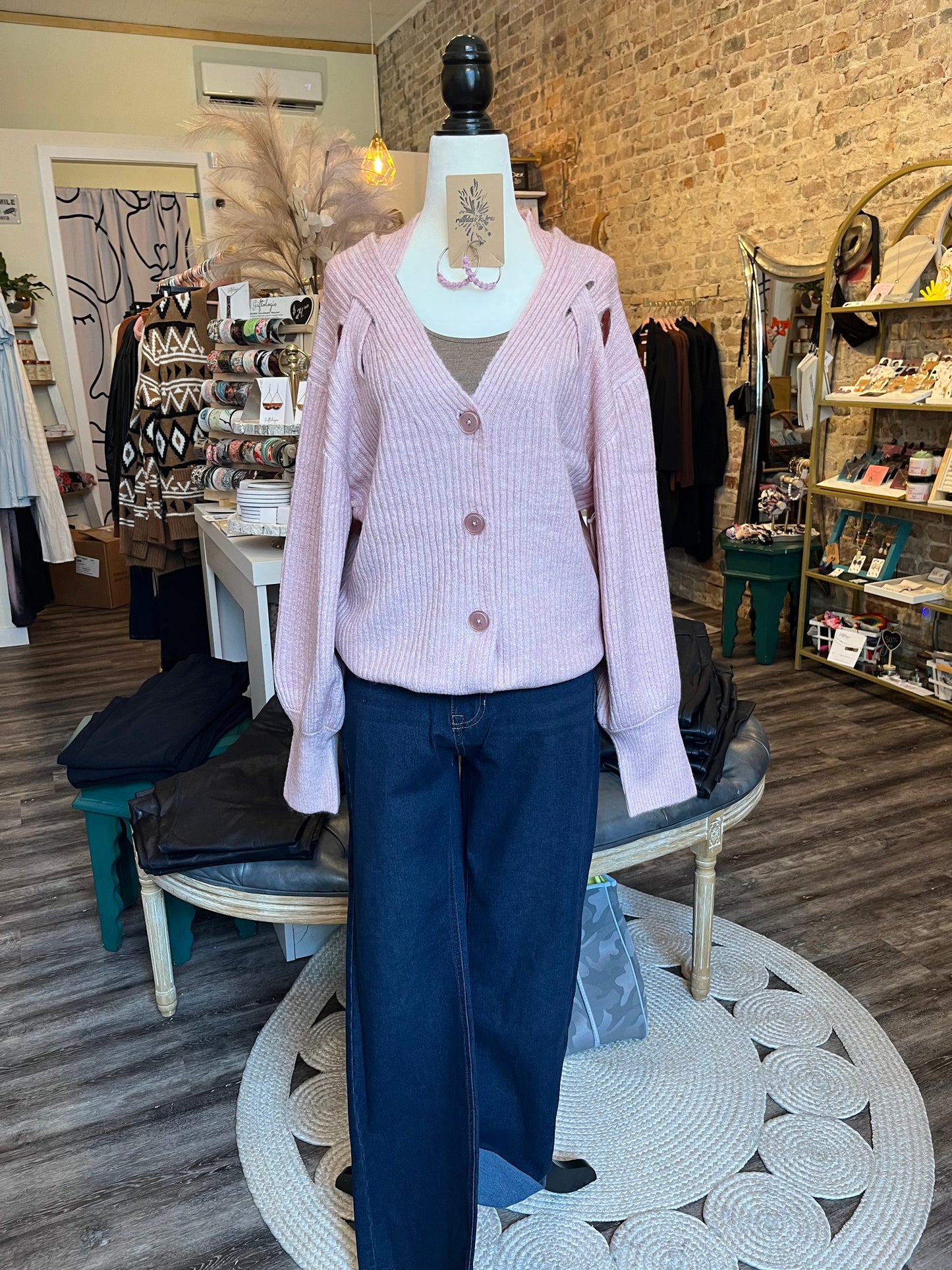 The Pink Cut-out Cardi