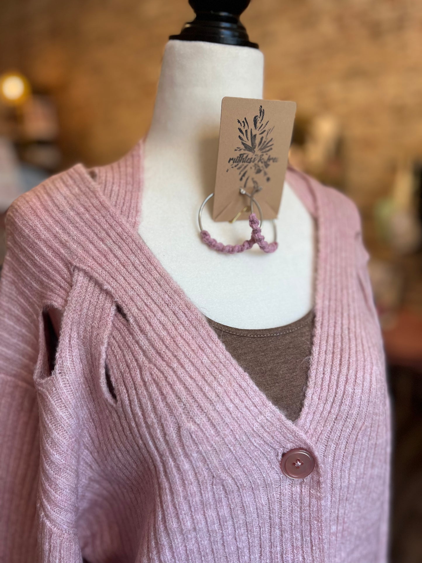 The Pink Cut-out Cardi