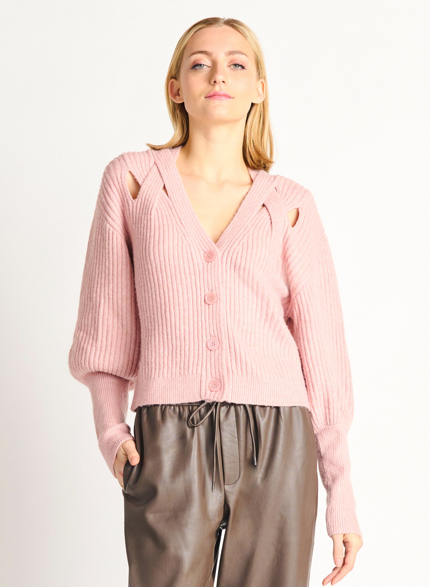 The Pink Cut-out Cardi