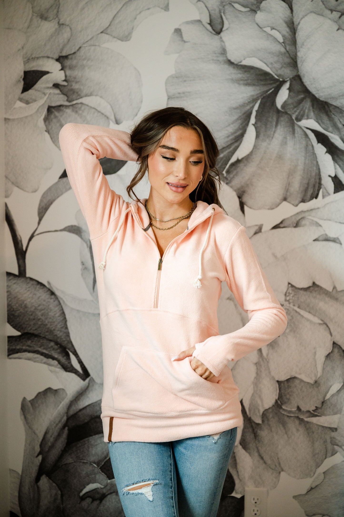 Cozy Cutie Heavenly Pink Half-Zip Sweater