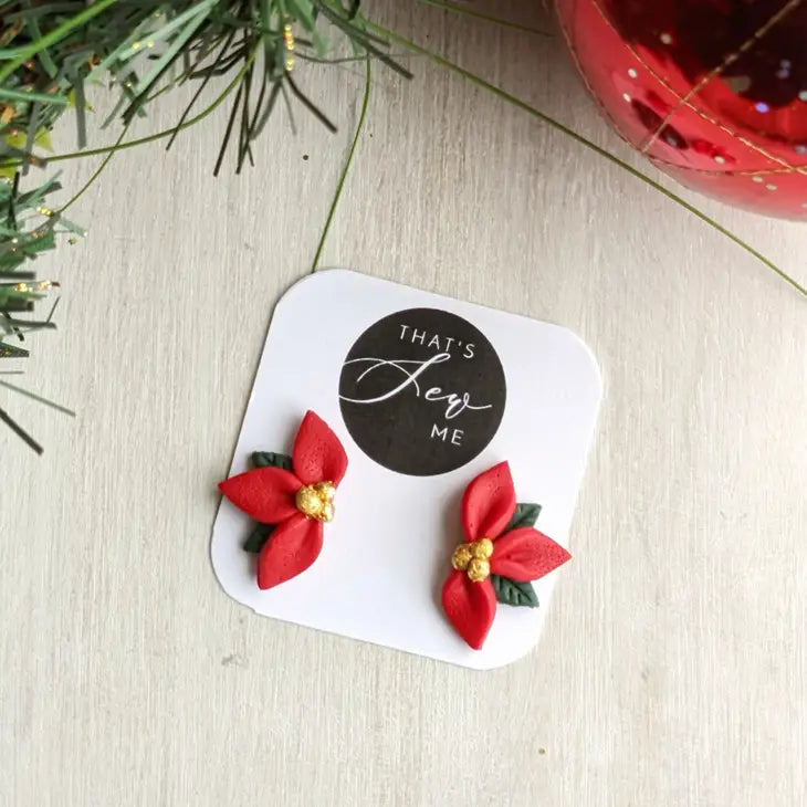 Poinsettia Earrings