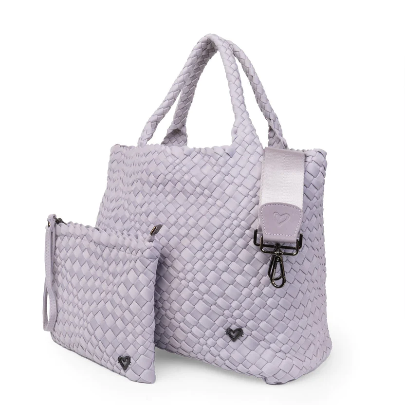 London Woven Large Tote in Lavendar