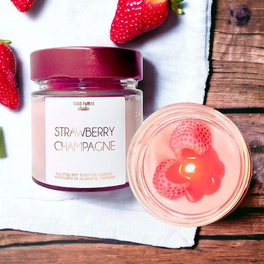 Strawberry Champagne Handmade Soy Candle