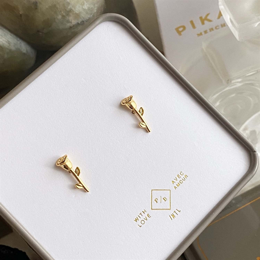 Leroux Rose Stud Earrings