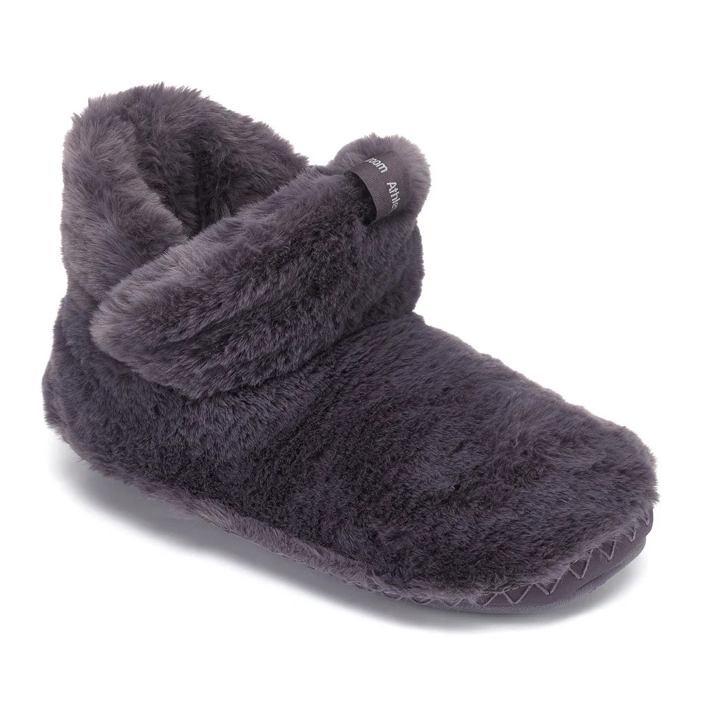 Harriet 100% Recycled Faux Fur Slipper Boot In Ink