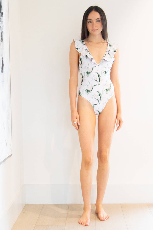 Lushwater Frill One Piece Swimsuit in Floral Print